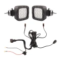 Zwei LED Arbeitsscheinwerfer 1800LM 13,5W, Anzahl der LED-Dioden: 9, licht: zerstreut. Im Set mit Kabelbaum