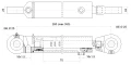 Hydraulikzylinder doppeltwirkend CJ2F-40/22/70 mit Gelenkaugen 25mm
