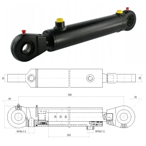 Hydraulikzylinder doppeltwirkend CJ2F-50/28/350 mit Gelenkaugen 30 mm  