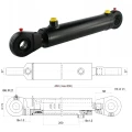 Hydraulikzylinder doppeltwirkend CJ2F-50/28/200 mit Gelenkaugen 25 mm