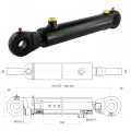 Hydraulikzylinder doppeltwirkend CJ2F-50/28/100 mit Gelenkaugen 30 mm