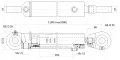 Hydraulikzylinder doppeltwirkend CJ2F-50/28/900 mit Gelenkaugen 25mm