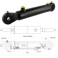 Hydraulikzylinder doppeltwirkend CJ2F-50/28/900 mit Gelenkaugen 25mm