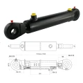 Hydraulikzylinder doppeltwirkend CJ2F-50/28/500 mit Gelenkaugen 25mm