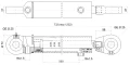 Hydraulikzylinder doppeltwirkend CJ2F-50/28/500 mit Gelenkaugen 25mm