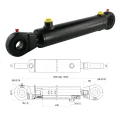 Hydraulikzylinder doppeltwirkend CJ2F-50/28/400 mit Gelenkaugen 25mm