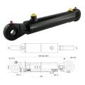 Hydraulikzylinder doppeltwirkend CJ2F-50/28/350 mit Gelenkaugen 25mm
