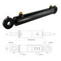 Hydraulikzylinder doppeltwirkend CJ2F-50/28/250 mit Gelenkaugen 25mm