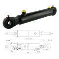 Hydraulikzylinder doppeltwirkend CJ2F-50/28/200 mit Gelenkaugen 30mm