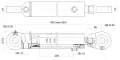 Hydraulikzylinder doppeltwirkend CJ2F-50/28/200 mit Gelenkaugen 30mm