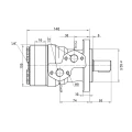 Hydraulikmotor Orbitmotoren Typ BMR, OMP Schluckvolumen 80 cm3/Umdr Max. Drehzahl 750 U/min mit Zapfwellenbuchse