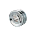 Doppelte Keilriemenscheibe (2-rillig) für 2 Keilriemen 2x17 - Ø 100 mm / Bohrung 38 mm, Passfedernut 10 mm