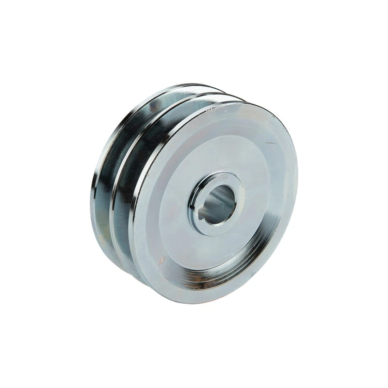 Doppelte Keilriemenscheibe (2-rillig) für 2 Keilriemen 2x13 - Ø 100 mm / Bohrung 19 mm, Passfedernut 6 mm