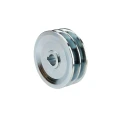 Doppelte Keilriemenscheibe (2-rillig) für 2 Keilriemen 2x13 - Ø 100 mm / Bohrung 19 mm, Passfedernut 6 mm