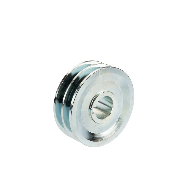 Doppelte Keilriemenscheibe (2-rillig) für 2 Keilriemen 2x13 - Ø 100 mm / Bohrung 28 mm, Passfedernut 8 mm