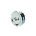 Doppelte Keilriemenscheibe (2-rillig) für 2 Keilriemen 2x13 - Ø 100 mm / Bohrung 28 mm, Passfedernut 8 mm