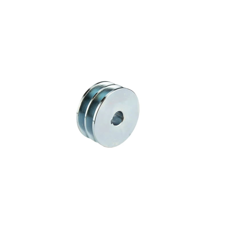 Doppelte Keilriemenscheibe (2-rillig) für 2 Keilriemen 2x13 - Ø 80 mm / Bohrung 19 mm, Passfedernut 6 mm