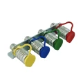 Set Steckkupplungen, Halter + 4x Kupplungsdose Schott + 4x Staubstecker Außengewinde - nach Auswahl (M18x1,5; M22x1,5)