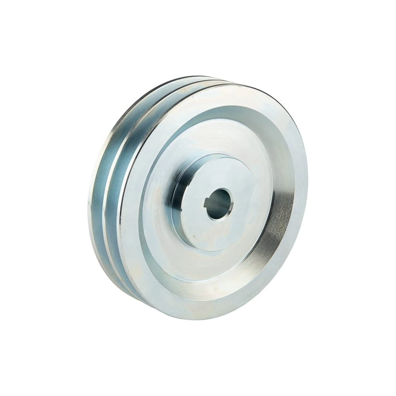 Doppelte Keilriemenscheibe (2-rillig) für 2 Keilriemen 2x13 - Ø 150 mm / Bohrung 19 mm, Passfedernut 6 mm