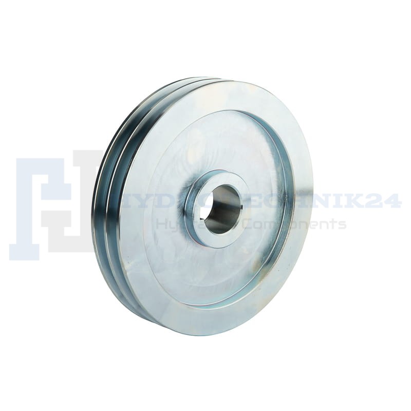 Keilriemenscheibe HB SPB 2x17 Mm – 160 Mm Außen-Ø, 25 Mm Bohrung, Nut 8 Mm, Aus C45-Stahl, Verzinkt, Für E-Motor & Riemenantrieb, CNC-gefertigt