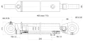 Hydraulikzylinder doppeltwirkend CJ2F-40/22/250 mit Gelenkaugen 25mm HT24 - Kraftschema