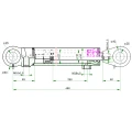 Hydraulikzylinder doppeltwirkend CJ2F-40/22/250 mit Gelenkaugen 25mm HT24 - Technische Zeichnung