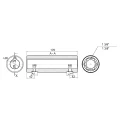 Adapterhülse für eine Motorwelle Ø 25 mm / Zapfwelle (PTO) 1 3/8"
