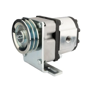 Hydraulikpumpe, Zahnradpumpe Größe 3 33ccm/U linksdrehend mit Vorsatzlager, Halter und Riemenscheibe