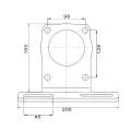 Hydraulikpumpe, Zahnradpumpe Größe 3 33 ccm/U linksdrehend mit Vorsatzlager, Halter und Riemenscheibe