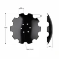 Gezahnte Scheibe für Scheibenegge. Abmessungen: 560x5mm, 6 Löcher