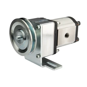 Hydraulikpumpe, Zahnradpumpe Größe 2 8ccm/U rechtsdrehend mit Vorsatzlager, Halter und Riemenscheibe
