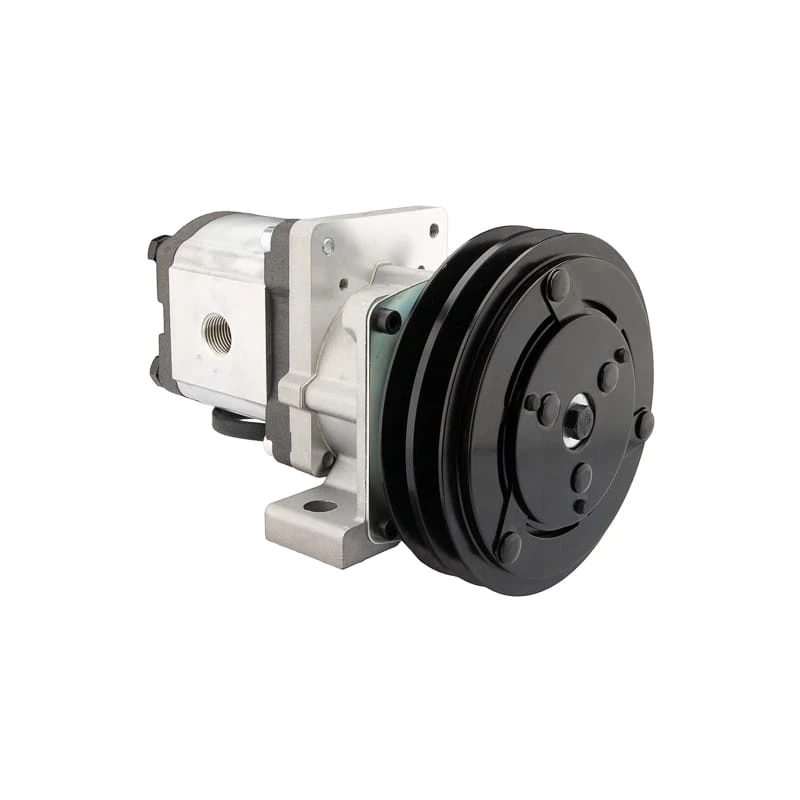 Hydraulikpumpe, Zahnradpumpe Größe 2 16 ccm/U rechtsdrehend mit elektromagnetischer Kupplung 12V Ø152 mm 2×13 mm