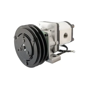 Hydraulikpumpe, Zahnradpumpe Größe 2 20 ccm/U rechtsdrehend mit elektromagnetischer Kupplung 12V Ø152 mm 2×13 mm
