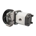 Hydraulikpumpe, Zahnradpumpe Größe 2 26 ccm/U rechtsdrehend mit elektromagnetischer Kupplung 12V Ø152 mm 2×13 mm