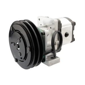 Hydraulikpumpe, Zahnradpumpe Größe 2 6 ccm/U rechtsdrehend mit elektromagnetischer Kupplung 12V Ø152 mm 2×13 mm