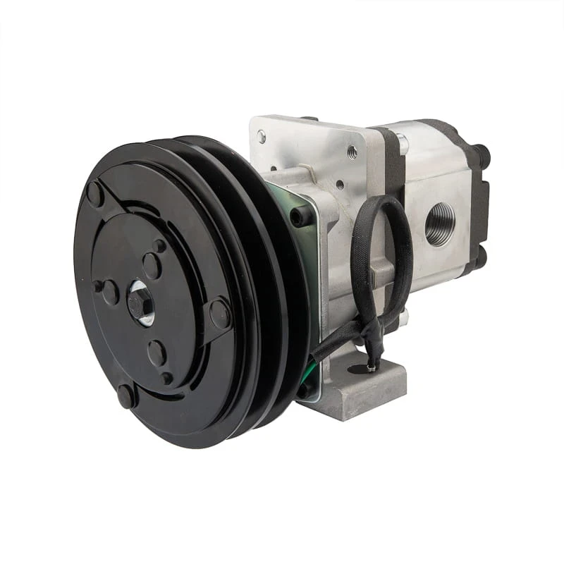 Hydraulikpumpe, Zahnradpumpe Größe 2 8 ccm/U rechtsdrehend mit elektromagnetischer Kupplung 12V Ø152 mm 2×13 mm