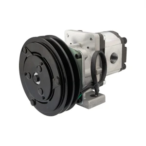Hydraulikpumpe, Zahnradpumpe Größe 2 8 ccm/U rechtsdrehend mit elektromagnetischer Kupplung 12V Ø152 mm 2×13 mm