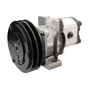 Hydraulikpumpe, Zahnradpumpe Größe 2 12 ccm/U rechtsdrehend mit elektromagnetischer Kupplung 24V Ø152 mm 2×13 mm