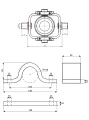 Teleskopzylinder 6-stufig Ø120/105/90/75/60/45mm 1000mm Hub mit Kugelpfanne, Kardanring und Lagerbockpaar