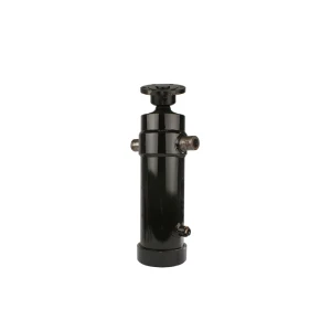 Teleskopzylinder 4-stufig Ø90/75/60/45mm 800mm Hub mit Kugelpfanne und Kardanring