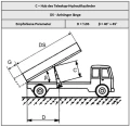 Teleskopzylinder 5-stufig Ø105/90/75/60/45mm 750mm Hub mit Kugelpfanne