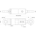 Hydraulikzylinder doppeltwirkend 63/32/200 mit Gelenkaugen 25mm - HT24
