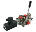 Hydraulik-Steuerventil 40 l/min 12V 1 Sektion doppeltwirkend, elektrisch und mit Handhebel