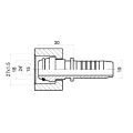 DKOL Pressnippel gerade für Hydraulikschläuche DN19 (20) 1SN/2SN, M27x1,5