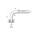 DKOL Pressnippel 90° für Hydraulikschläuche DN10 1SN/2SN, M22x1,5