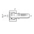 DKOL Pressnippel gerade für Hydraulikschläuche DN16 1SN/2SN, M22x1,5
