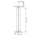 Universal-Stützfuß mit horizontaler Kurbel – 1000 kg, 520–905 mm