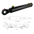 Hydraulikzylinder doppeltwirkend CJ2F-63/36/500 mit Gelenkaugen 35mm