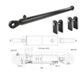 Hydraulikzylinder doppeltwirkend CJ2F 40/22/800 mit Gelenkaugen 25mm + Befestigung