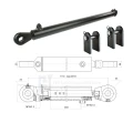 Hydraulikzylinder doppeltwirkend CJ2F-40/22/900 mit Gelenkaugen 25mm + Befestigung